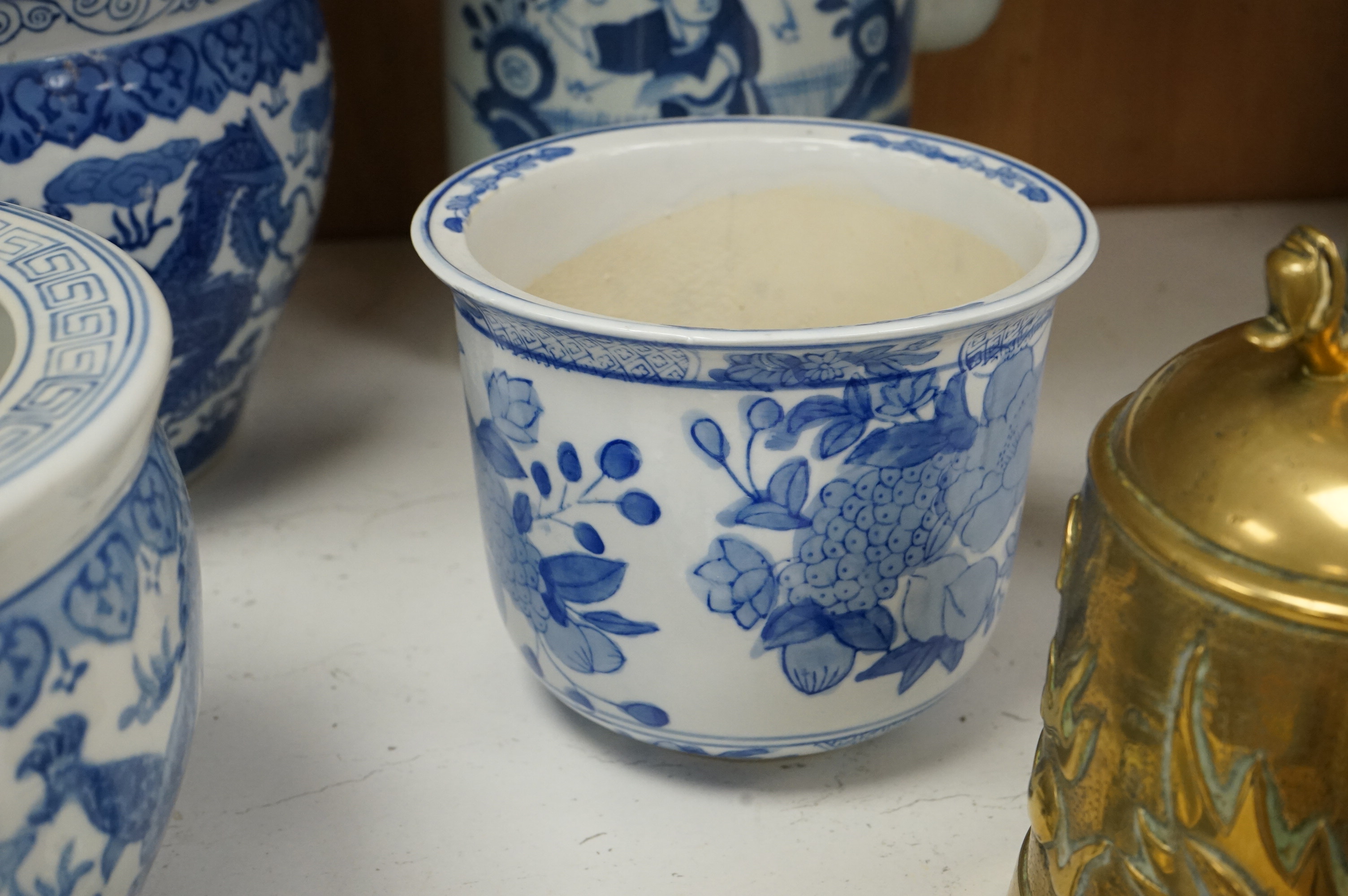 A large collection of various Chinese and Japanese ceramics and collectables to include a 19th century white glazed porcelain figure of Guanyin, largest 30.5cm